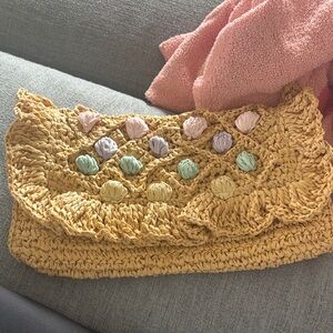 Handcrafted Yellow Crochet Clutch